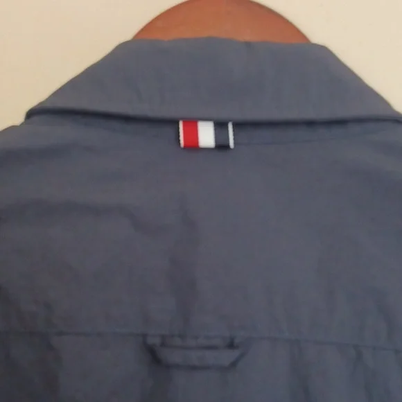 Thom Browne Nylon Armband Shirt Jacket Navy Size XL 4 Snap Front Japan